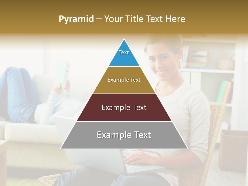 Beautiful Girl Is Using Headset, Isolated On White PowerPoint Template