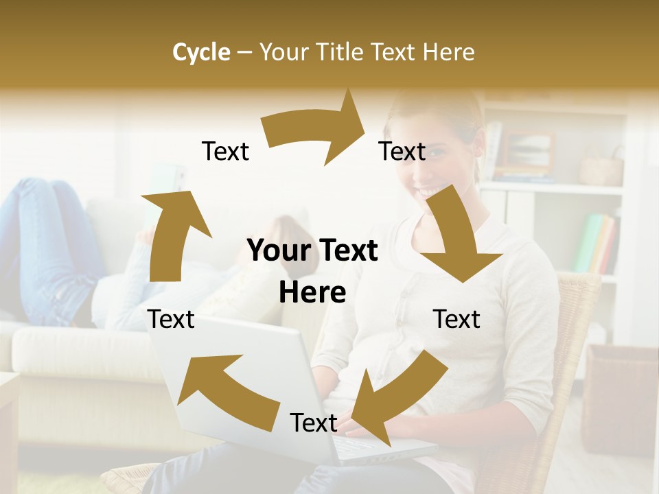 Beautiful Girl Is Using Headset, Isolated On White PowerPoint Template