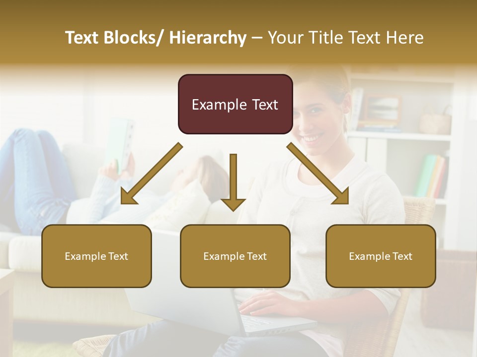 Beautiful Girl Is Using Headset, Isolated On White PowerPoint Template