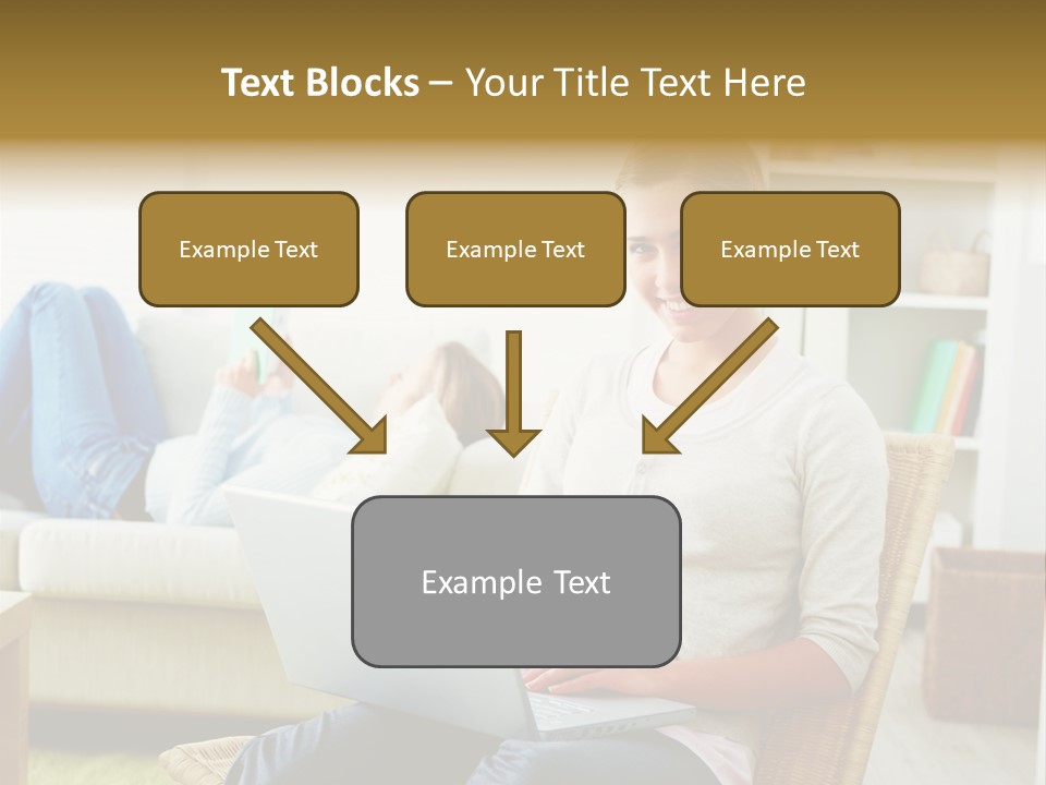 Beautiful Girl Is Using Headset, Isolated On White PowerPoint Template