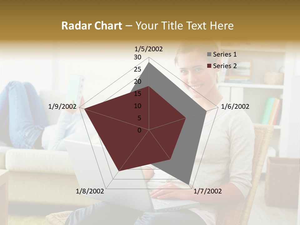 Beautiful Girl Is Using Headset, Isolated On White PowerPoint Template