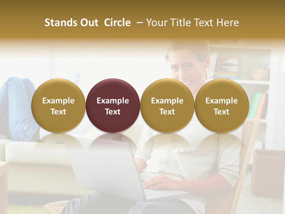 Beautiful Girl Is Using Headset, Isolated On White PowerPoint Template