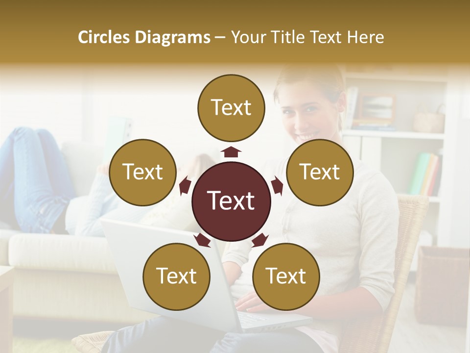 Beautiful Girl Is Using Headset, Isolated On White PowerPoint Template