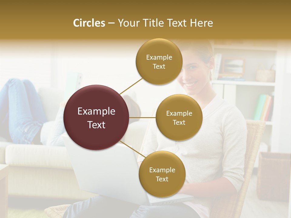 Beautiful Girl Is Using Headset, Isolated On White PowerPoint Template