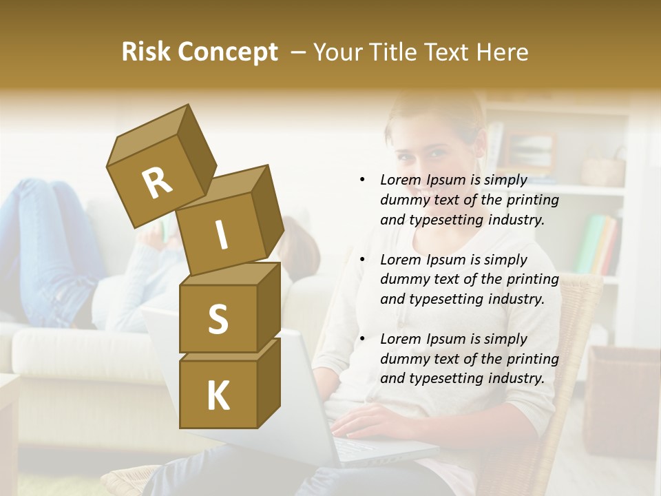 Beautiful Girl Is Using Headset, Isolated On White PowerPoint Template