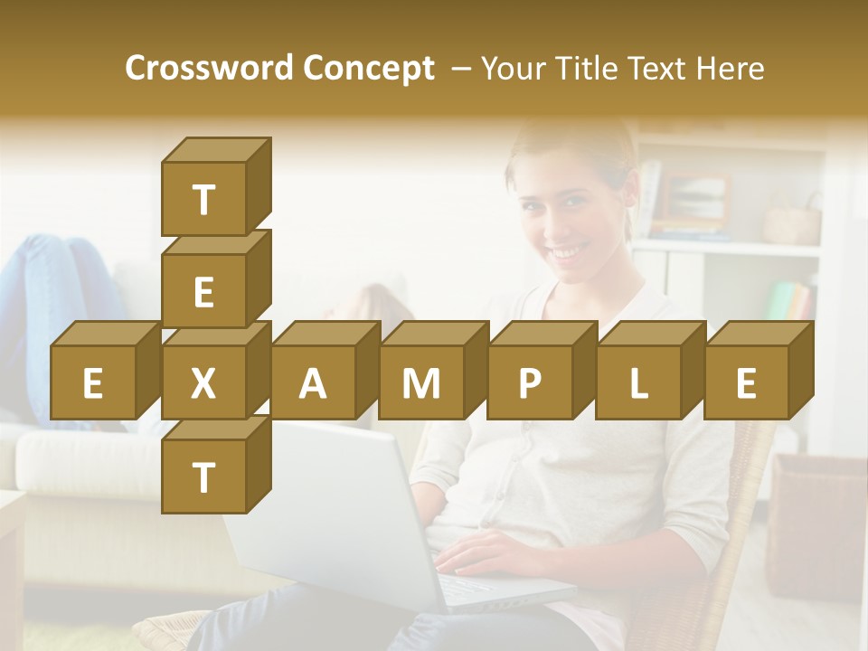 Beautiful Girl Is Using Headset, Isolated On White PowerPoint Template