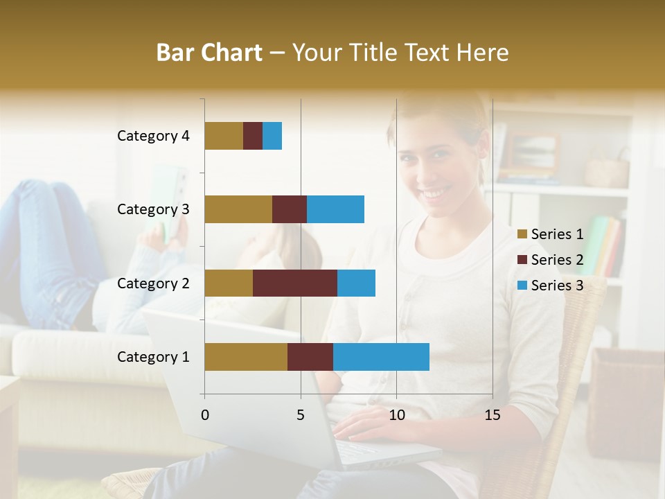 Beautiful Girl Is Using Headset, Isolated On White PowerPoint Template