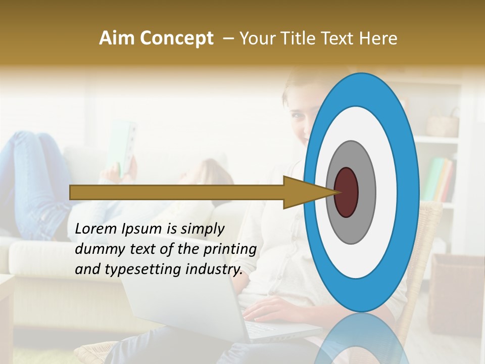 Beautiful Girl Is Using Headset, Isolated On White PowerPoint Template