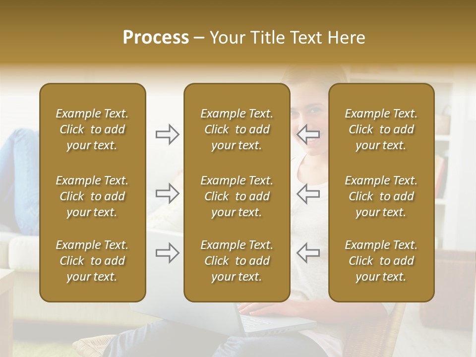 Beautiful Girl Is Using Headset, Isolated On White PowerPoint Template