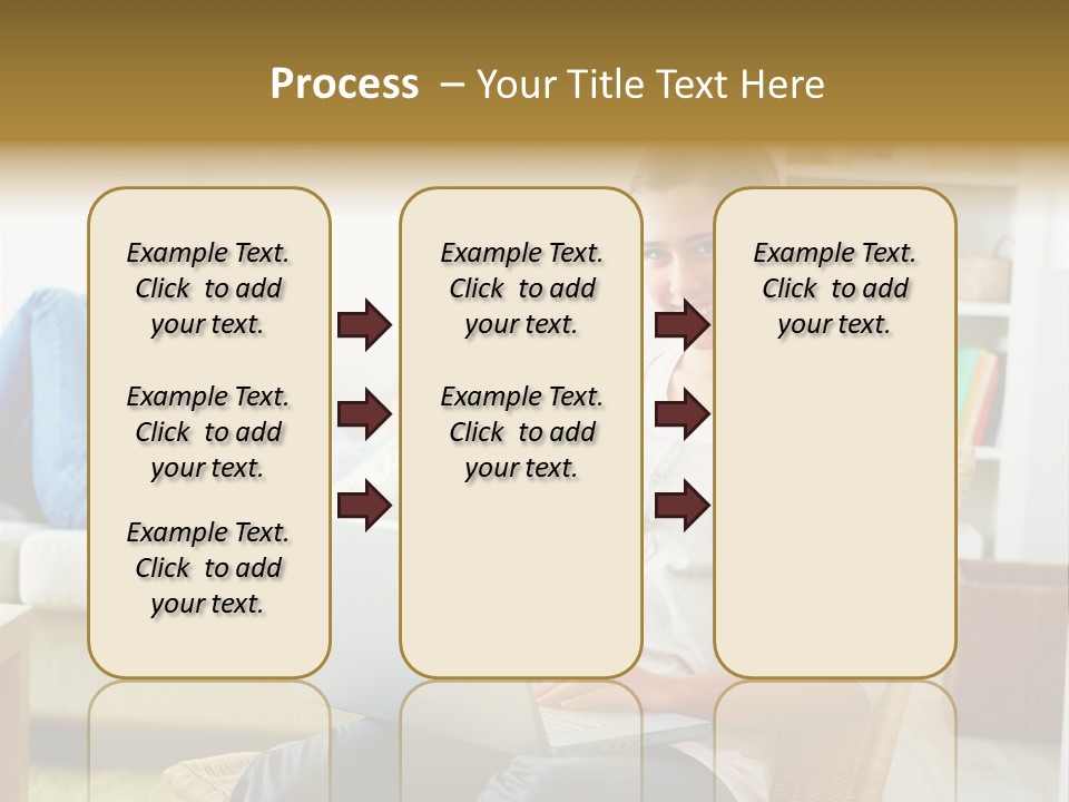 Beautiful Girl Is Using Headset, Isolated On White PowerPoint Template