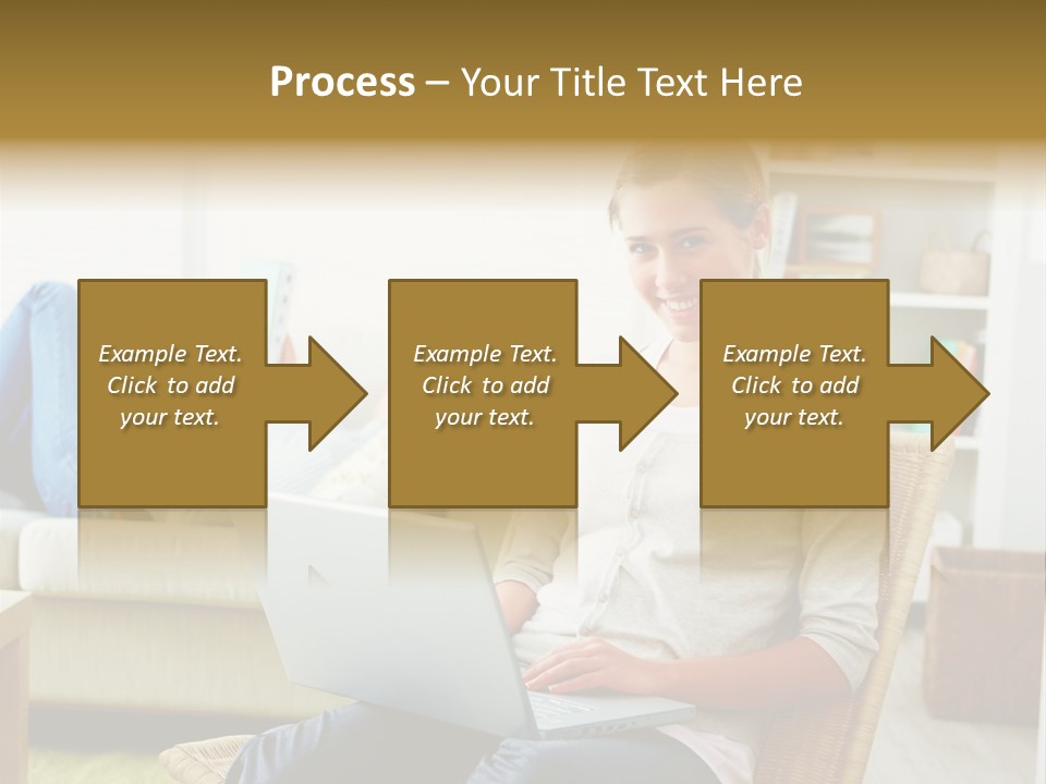 Beautiful Girl Is Using Headset, Isolated On White PowerPoint Template