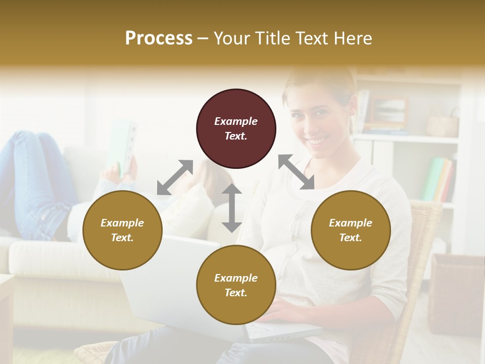 Beautiful Girl Is Using Headset, Isolated On White PowerPoint Template