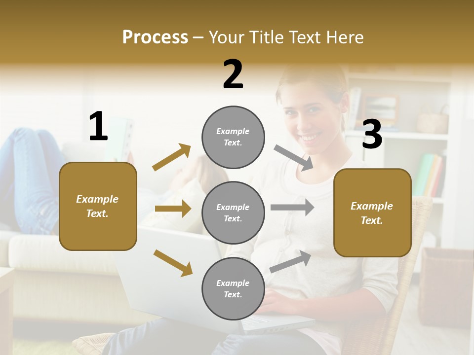 Beautiful Girl Is Using Headset, Isolated On White PowerPoint Template