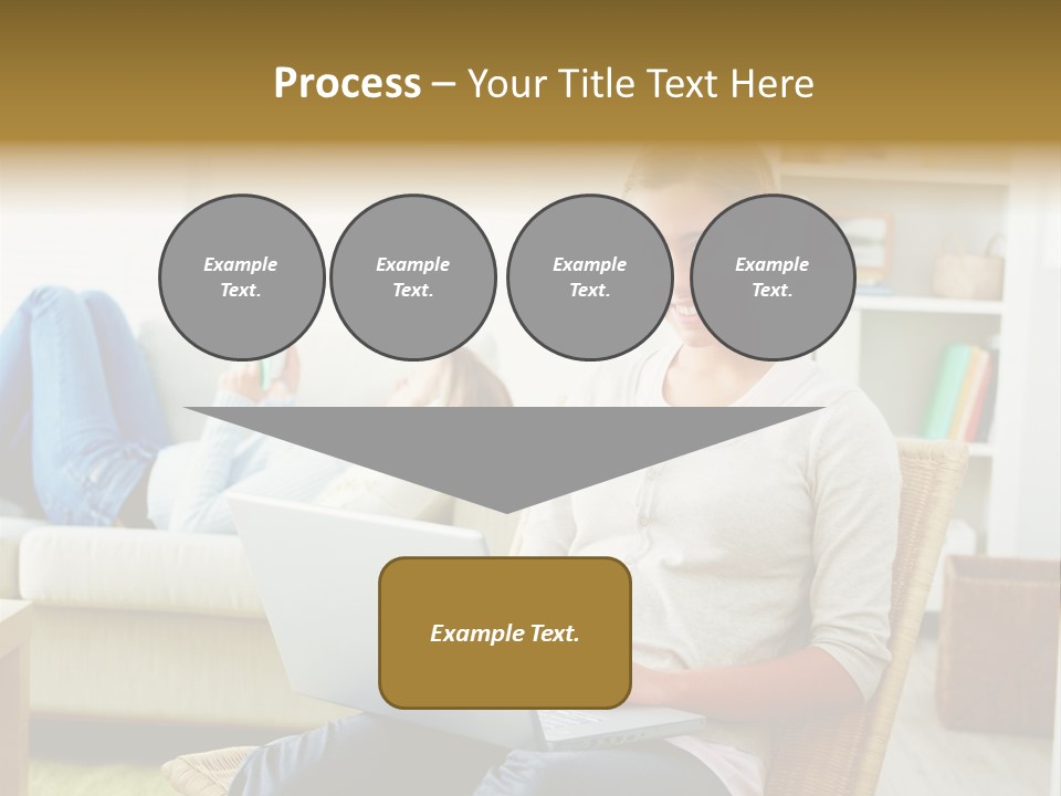 Beautiful Girl Is Using Headset, Isolated On White PowerPoint Template