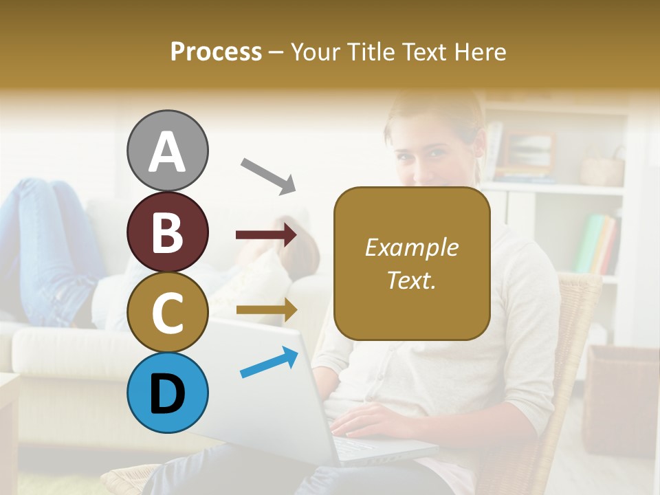 Beautiful Girl Is Using Headset, Isolated On White PowerPoint Template