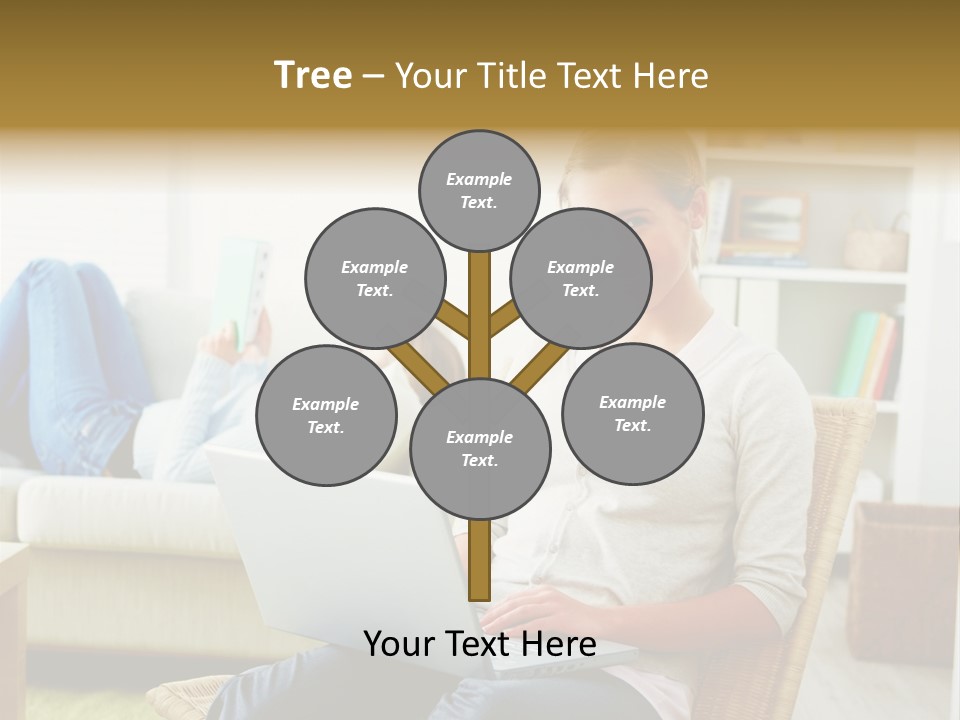 Beautiful Girl Is Using Headset, Isolated On White PowerPoint Template