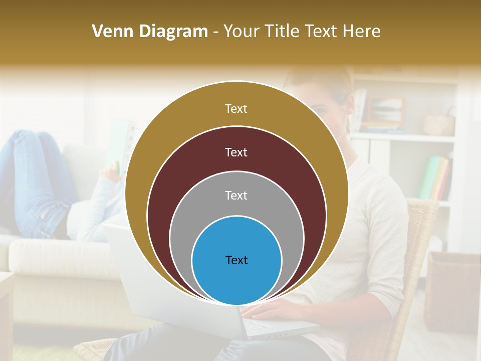 Beautiful Girl Is Using Headset, Isolated On White PowerPoint Template