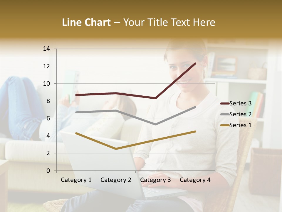 Beautiful Girl Is Using Headset, Isolated On White PowerPoint Template