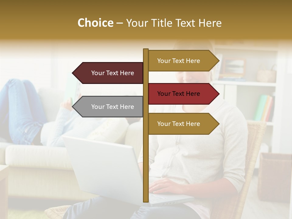 Beautiful Girl Is Using Headset, Isolated On White PowerPoint Template