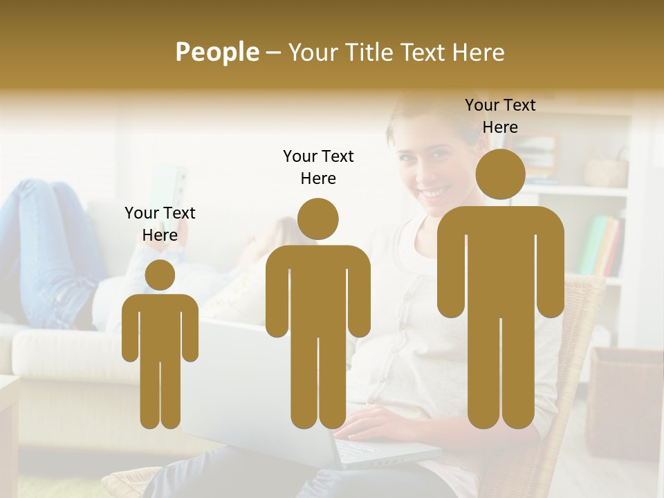 Beautiful Girl Is Using Headset, Isolated On White PowerPoint Template