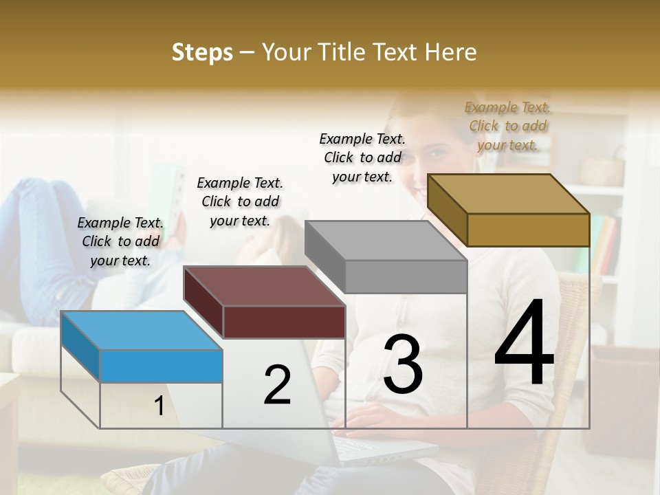 Beautiful Girl Is Using Headset, Isolated On White PowerPoint Template