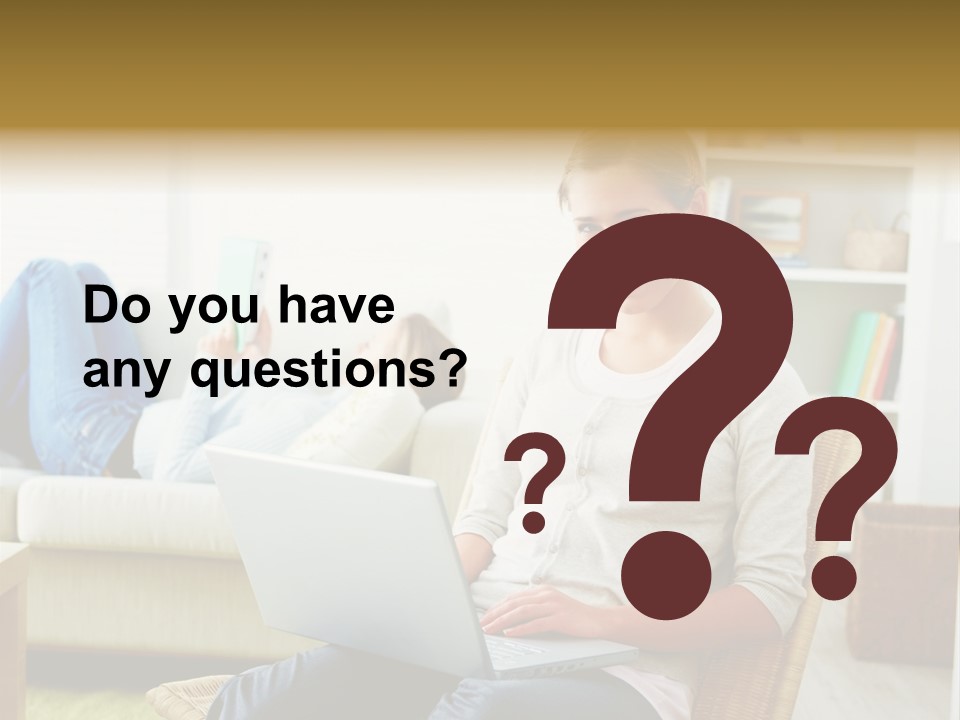 Beautiful Girl Is Using Headset, Isolated On White PowerPoint Template