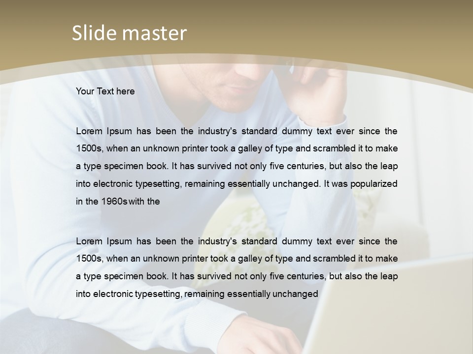 Beautiful Girl Is Using Headset, Isolated On White PowerPoint Template