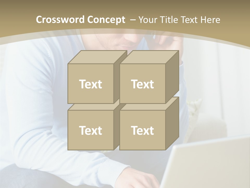 Beautiful Girl Is Using Headset, Isolated On White PowerPoint Template