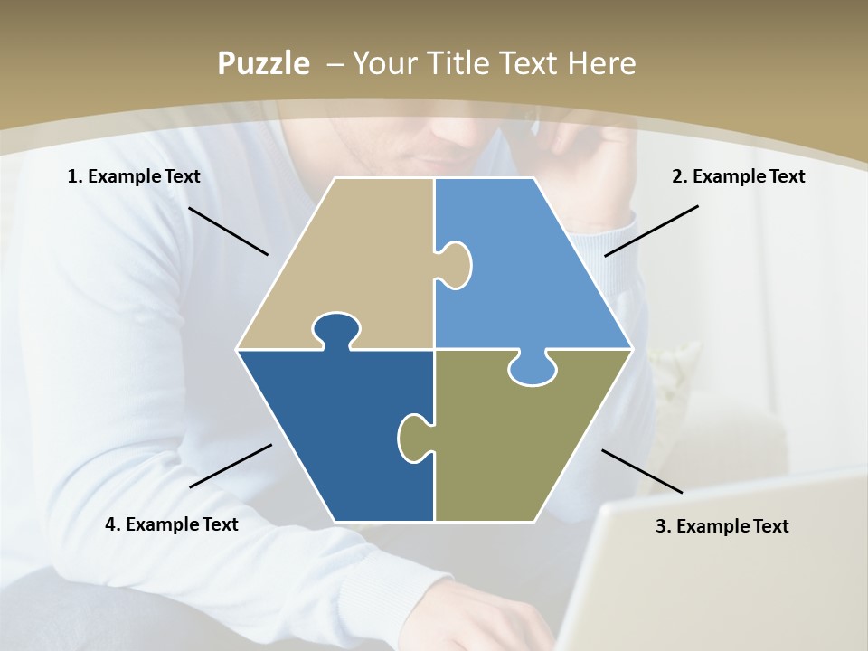 Beautiful Girl Is Using Headset, Isolated On White PowerPoint Template