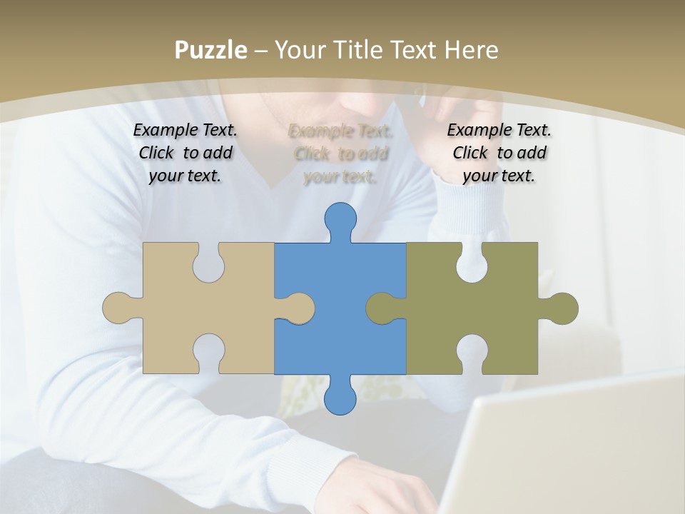 Beautiful Girl Is Using Headset, Isolated On White PowerPoint Template