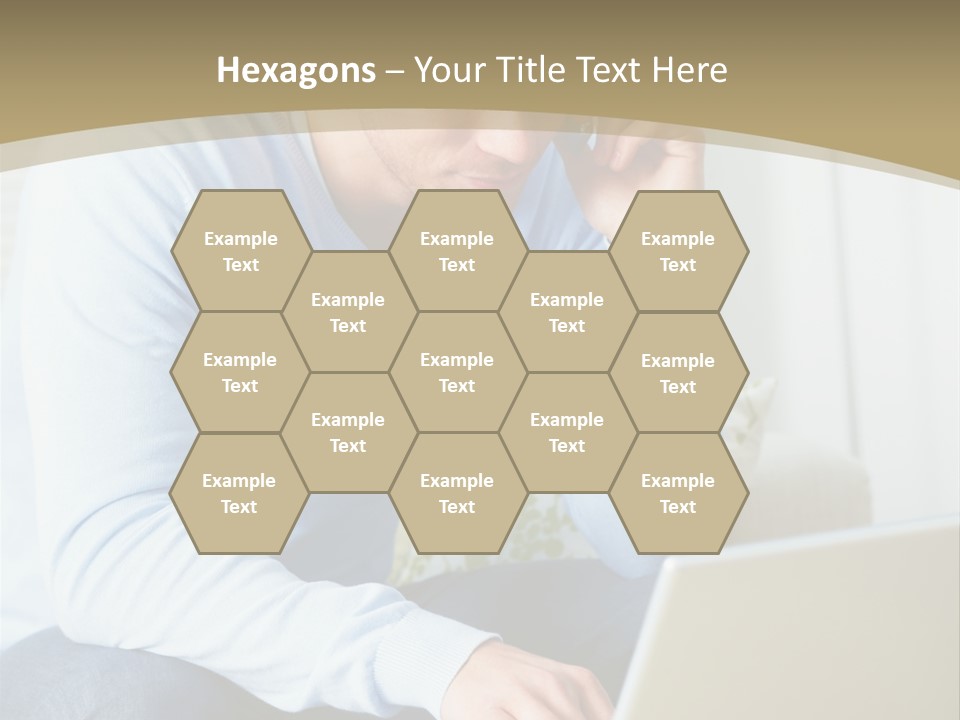 Beautiful Girl Is Using Headset, Isolated On White PowerPoint Template