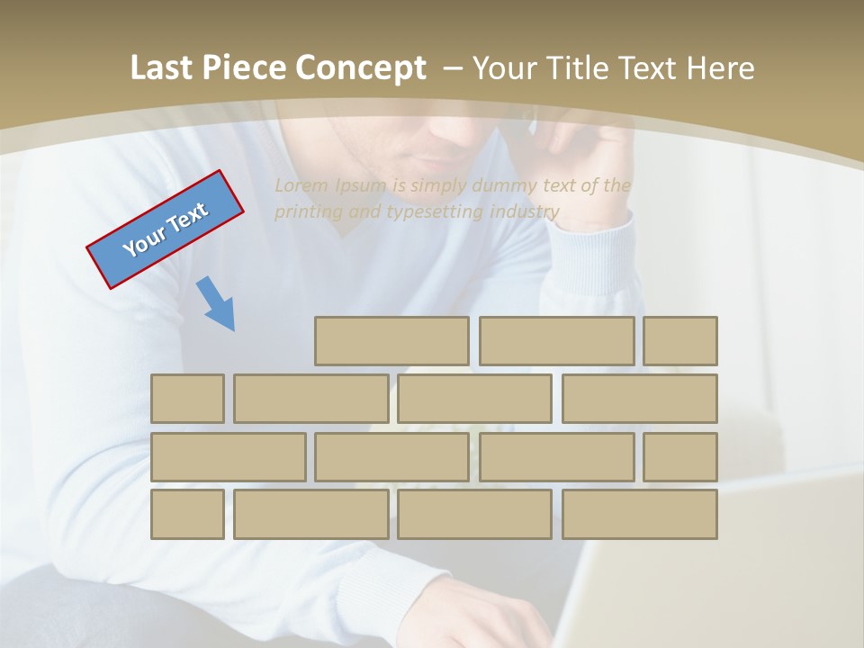 Beautiful Girl Is Using Headset, Isolated On White PowerPoint Template