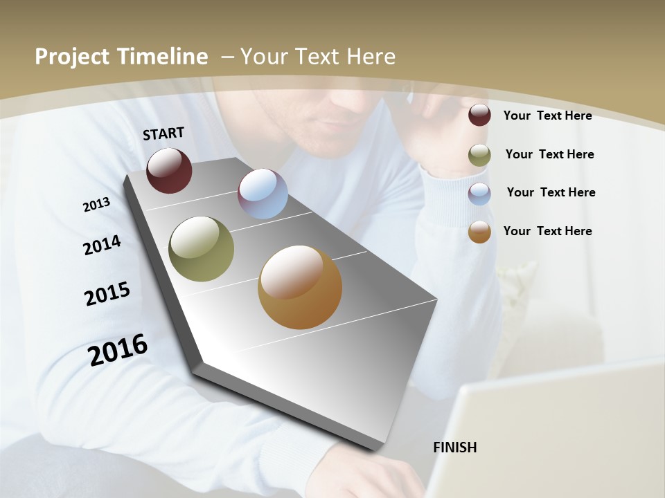 Beautiful Girl Is Using Headset, Isolated On White PowerPoint Template