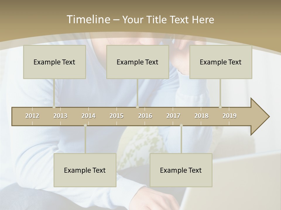 Beautiful Girl Is Using Headset, Isolated On White PowerPoint Template