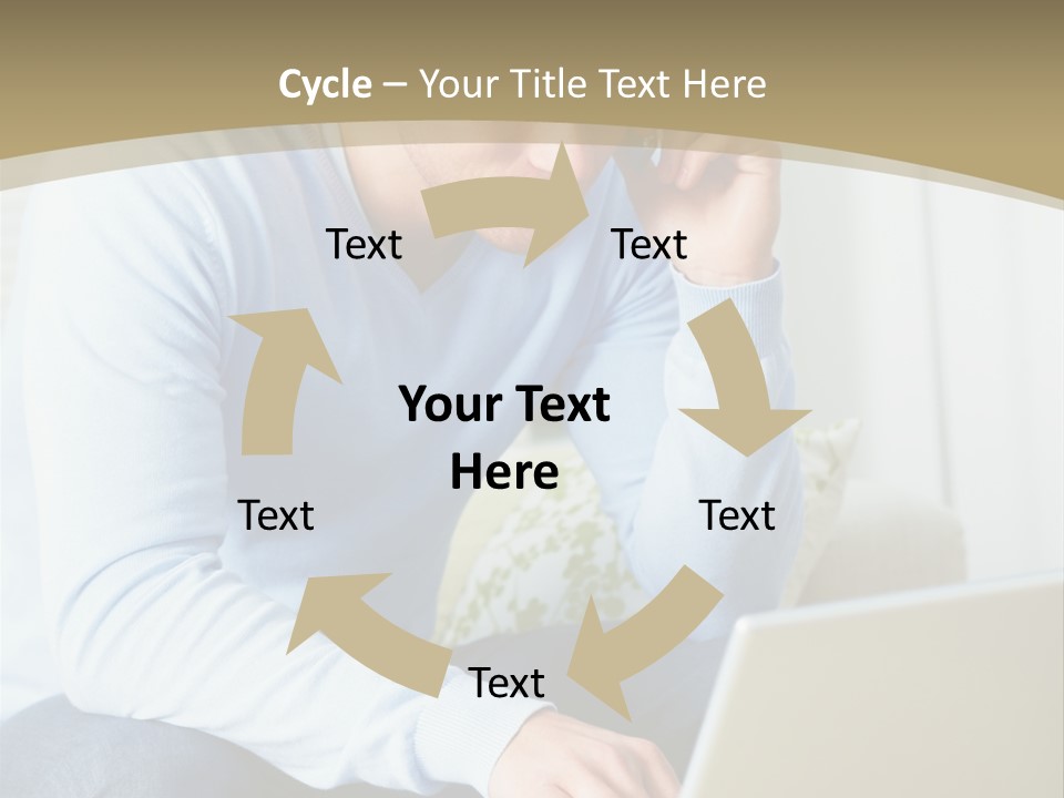 Beautiful Girl Is Using Headset, Isolated On White PowerPoint Template