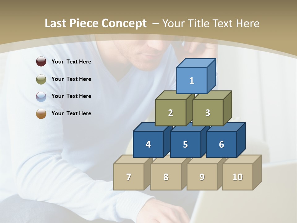 Beautiful Girl Is Using Headset, Isolated On White PowerPoint Template