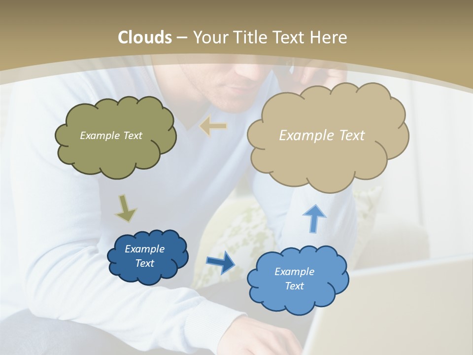 Beautiful Girl Is Using Headset, Isolated On White PowerPoint Template