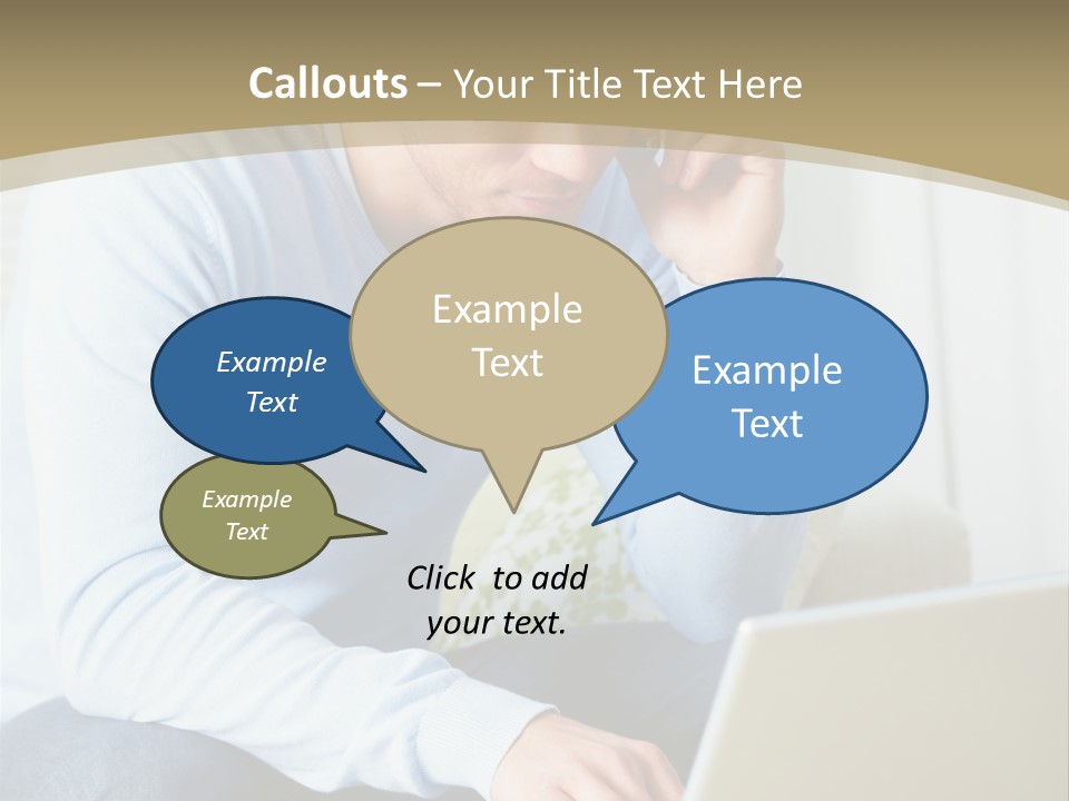 Beautiful Girl Is Using Headset, Isolated On White PowerPoint Template