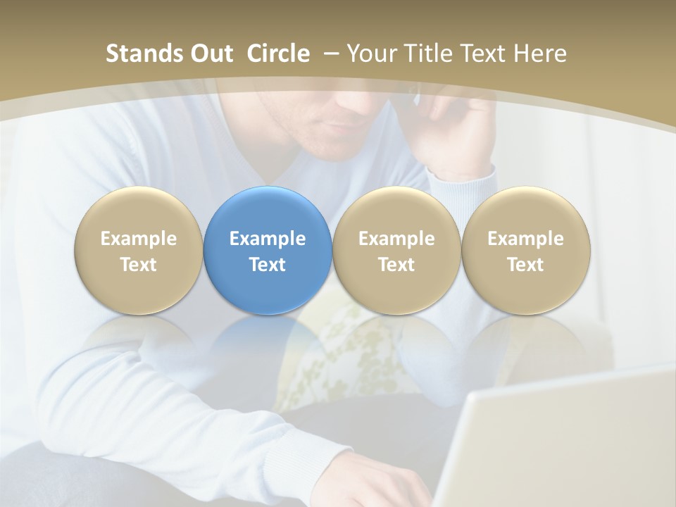 Beautiful Girl Is Using Headset, Isolated On White PowerPoint Template