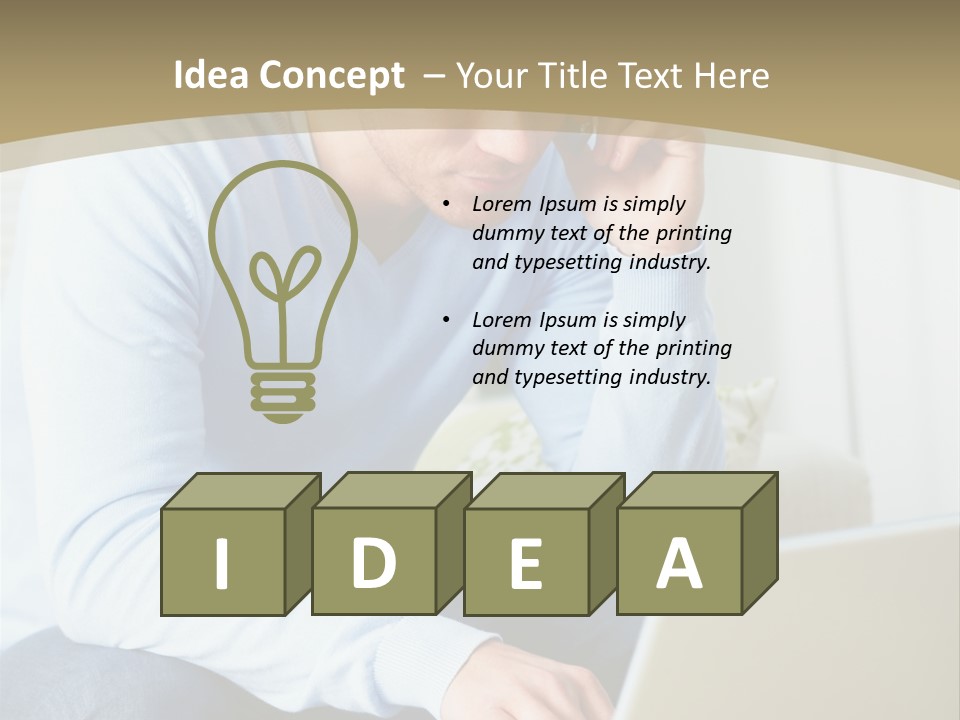 Beautiful Girl Is Using Headset, Isolated On White PowerPoint Template