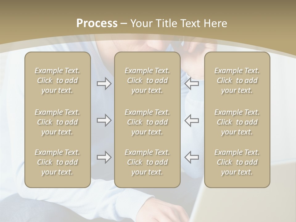 Beautiful Girl Is Using Headset, Isolated On White PowerPoint Template