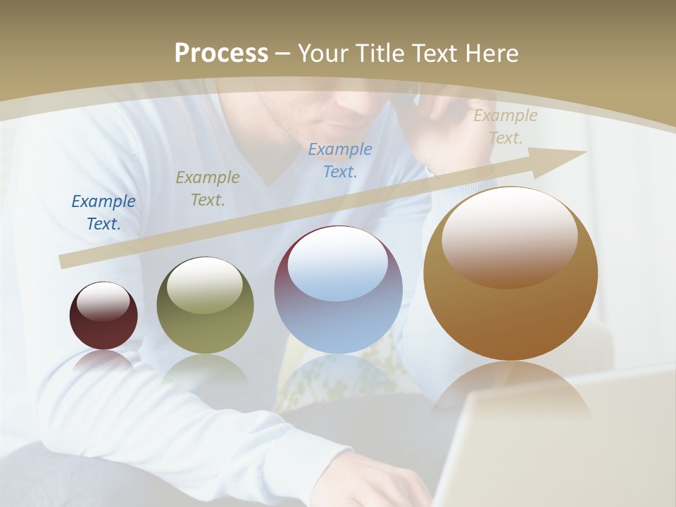 Beautiful Girl Is Using Headset, Isolated On White PowerPoint Template