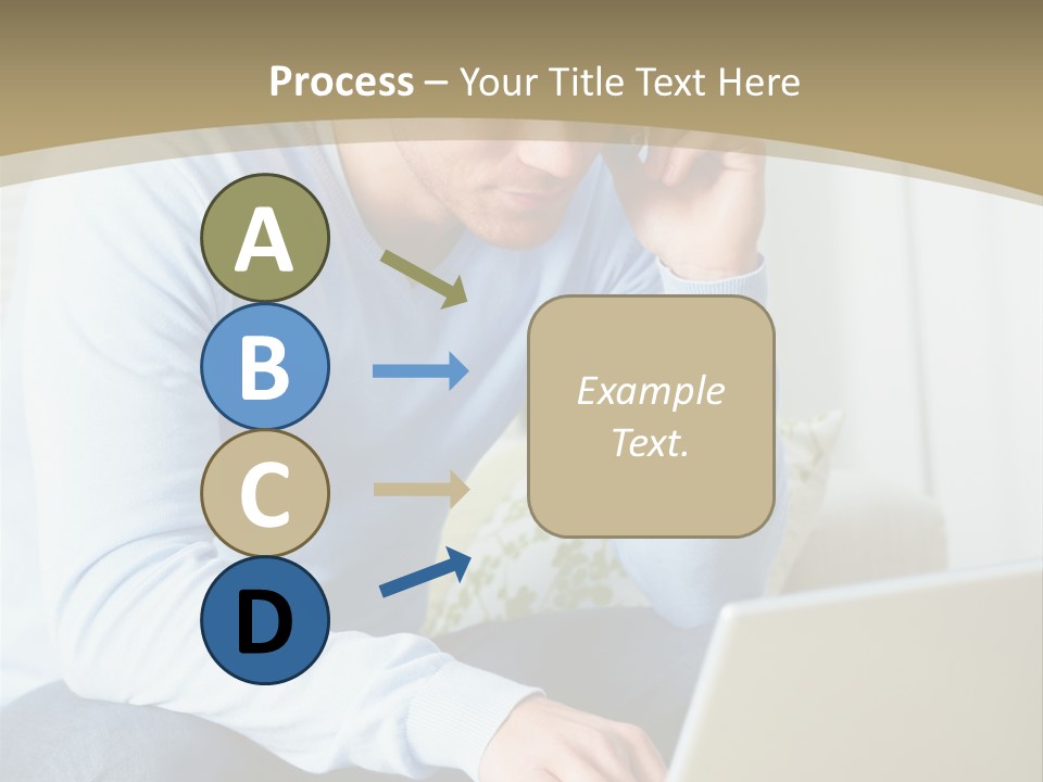 Beautiful Girl Is Using Headset, Isolated On White PowerPoint Template