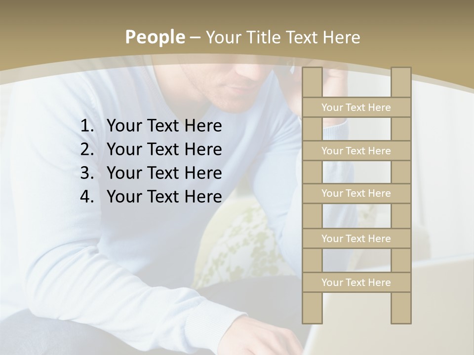 Beautiful Girl Is Using Headset, Isolated On White PowerPoint Template