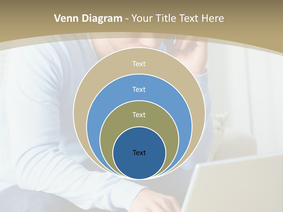 Beautiful Girl Is Using Headset, Isolated On White PowerPoint Template