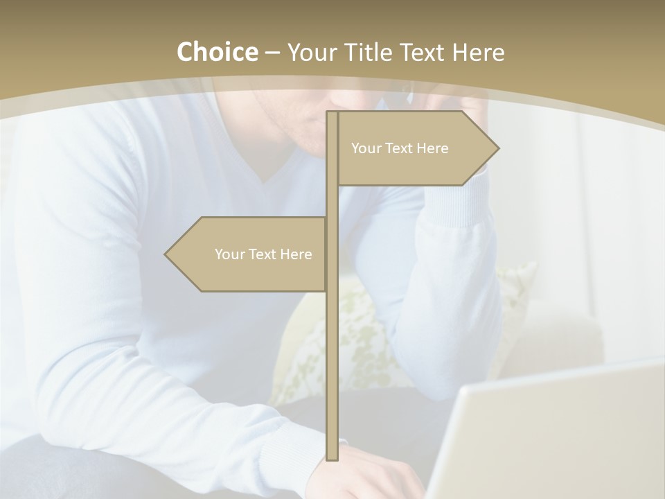 Beautiful Girl Is Using Headset, Isolated On White PowerPoint Template