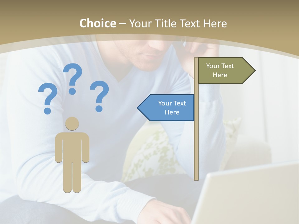 Beautiful Girl Is Using Headset, Isolated On White PowerPoint Template