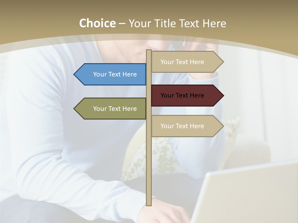 Beautiful Girl Is Using Headset, Isolated On White PowerPoint Template