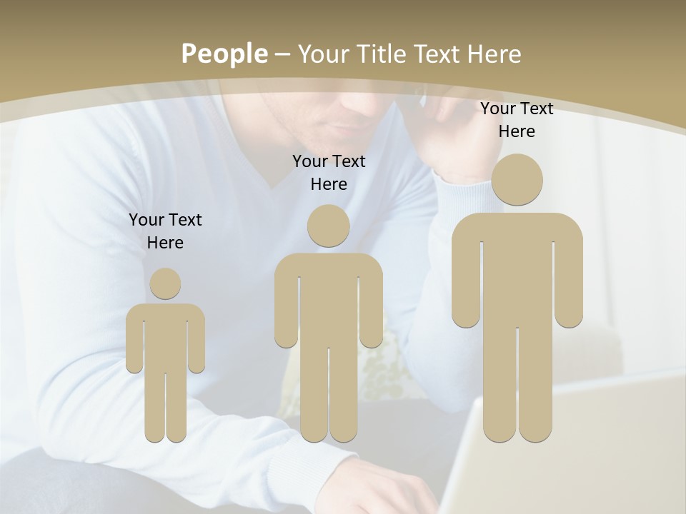 Beautiful Girl Is Using Headset, Isolated On White PowerPoint Template