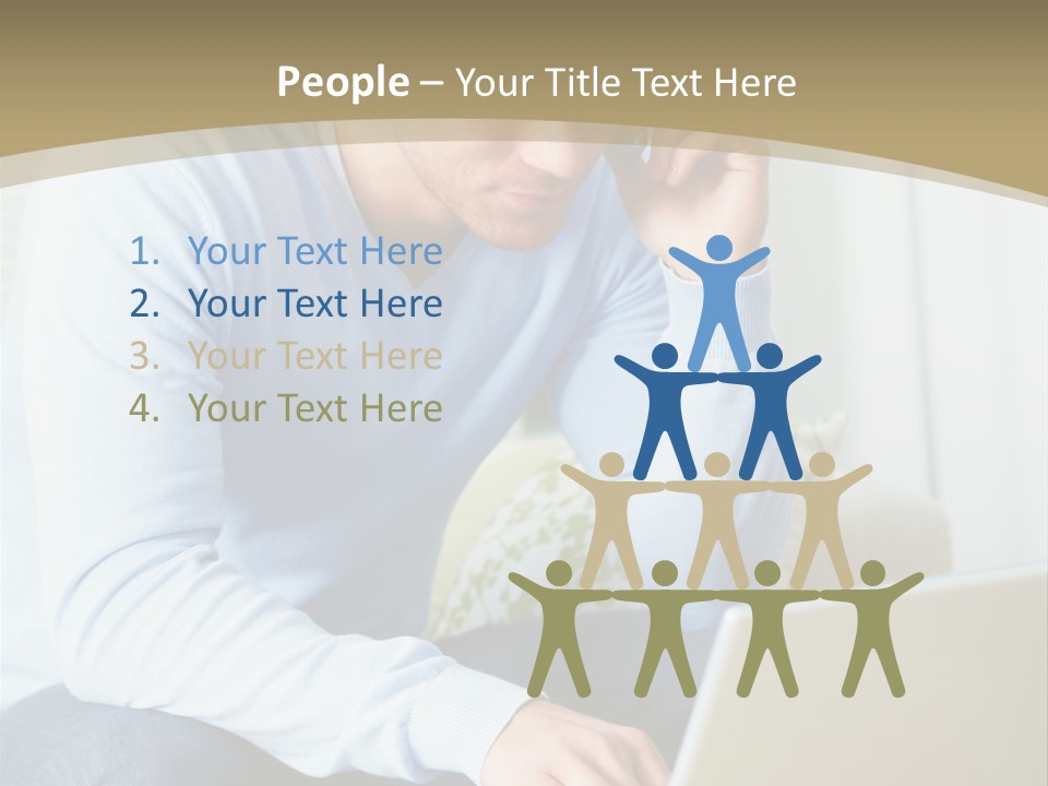 Beautiful Girl Is Using Headset, Isolated On White PowerPoint Template